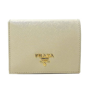 PRADA プラダ 二つ折り財布 コピー 1M0204  SAFFIANO METAL 型押しカーフ CERA オフホワイト